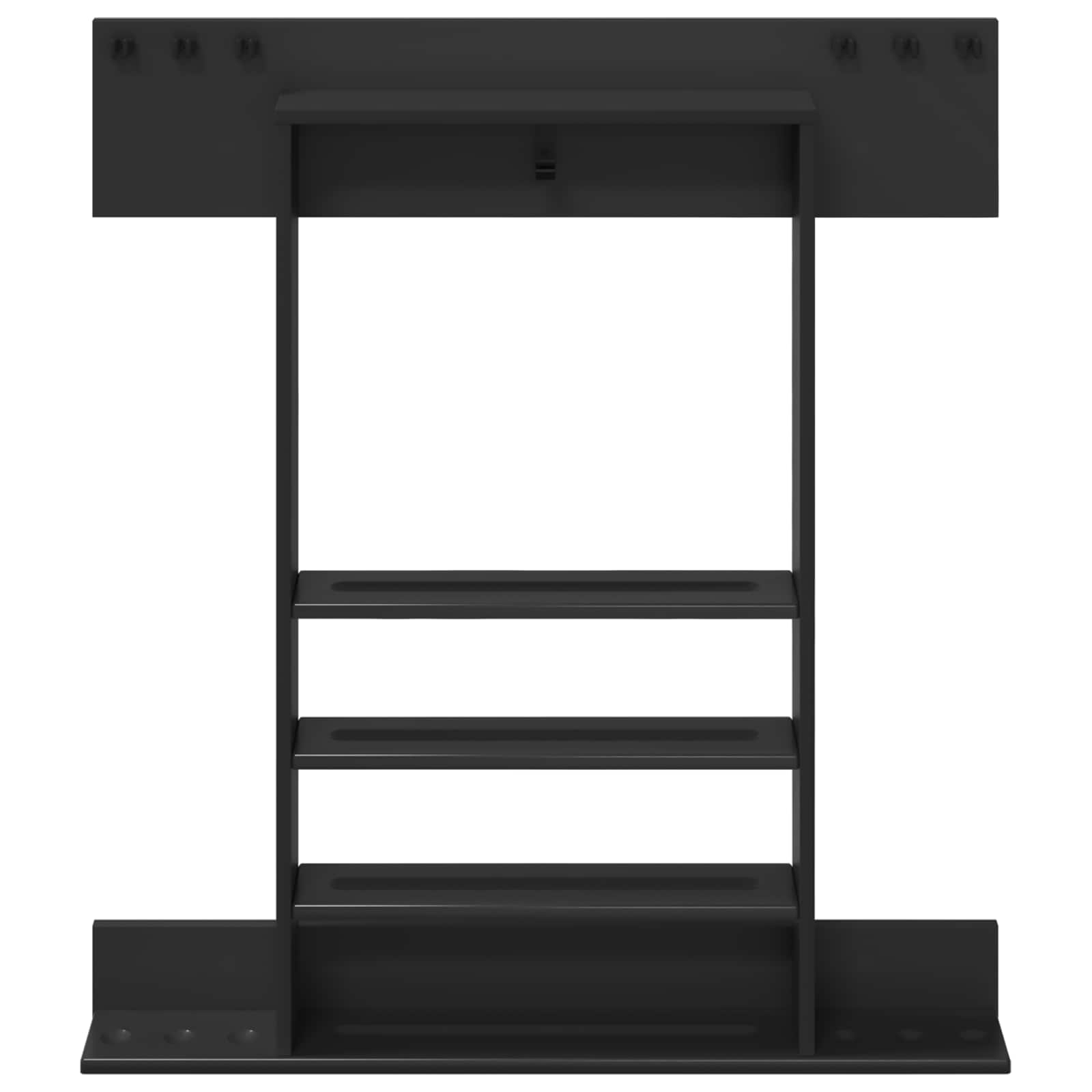 Biljartkeu standaard Bewerkt hout 93 x 12 x 103 cm Zwart
