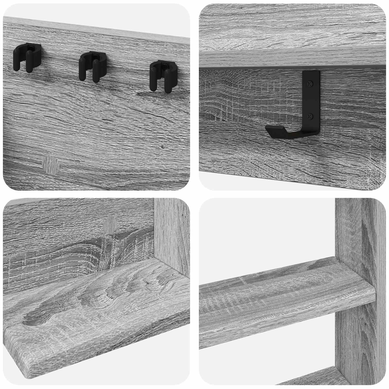 Biljartkeu standaard Bewerkt hout 93 x 12 x 103 cm Grijs Sonoma