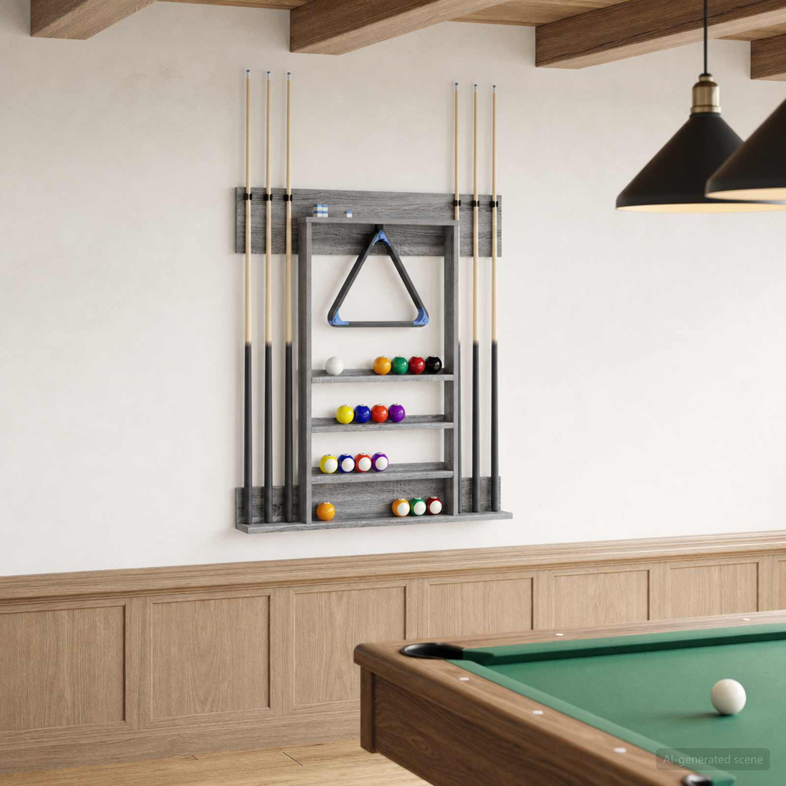 Biljartkeu standaard Bewerkt hout 93 x 12 x 103 cm Grijs Sonoma