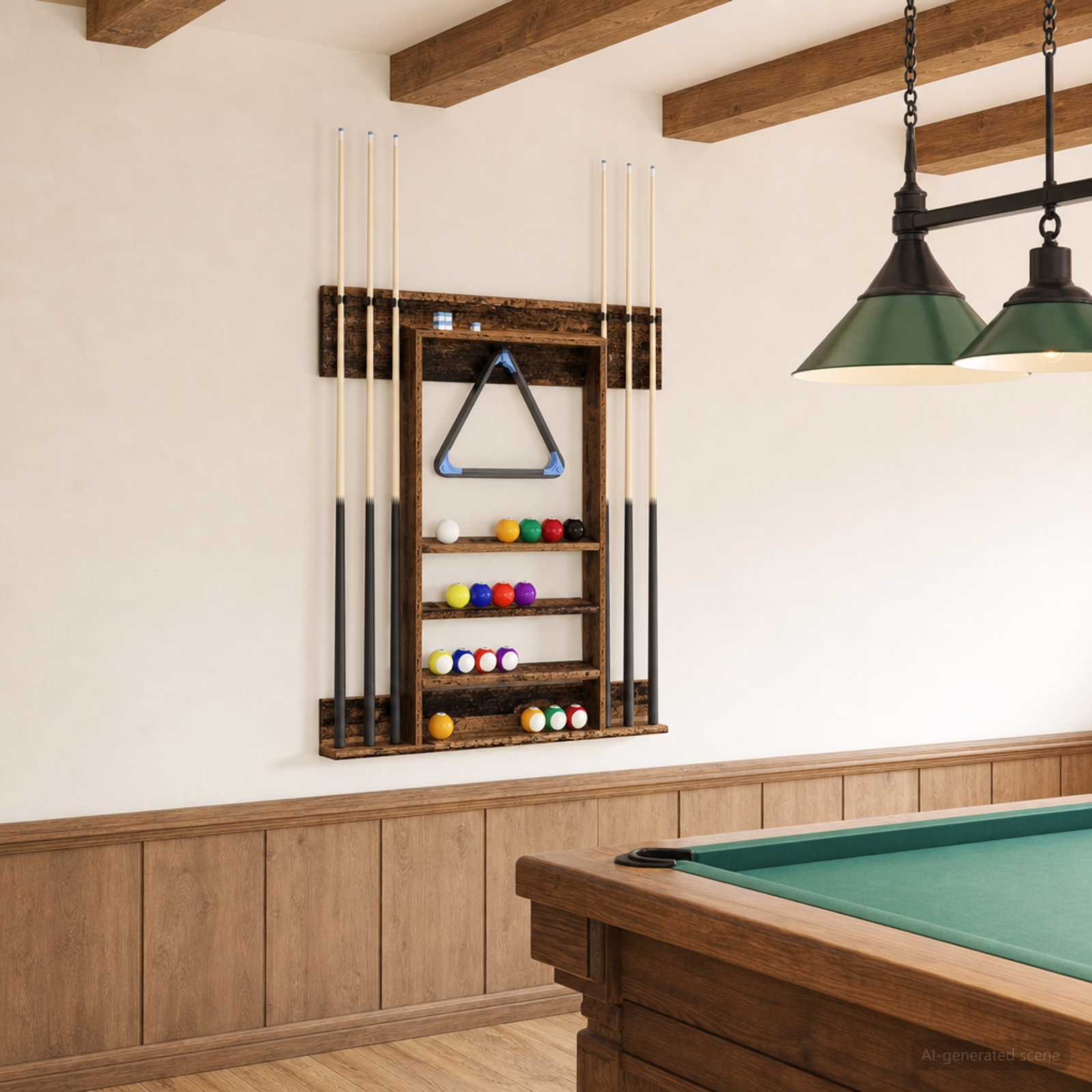 Biljartkeu standaard Bewerkt hout 93 x 12 x 103 cm Oud hout