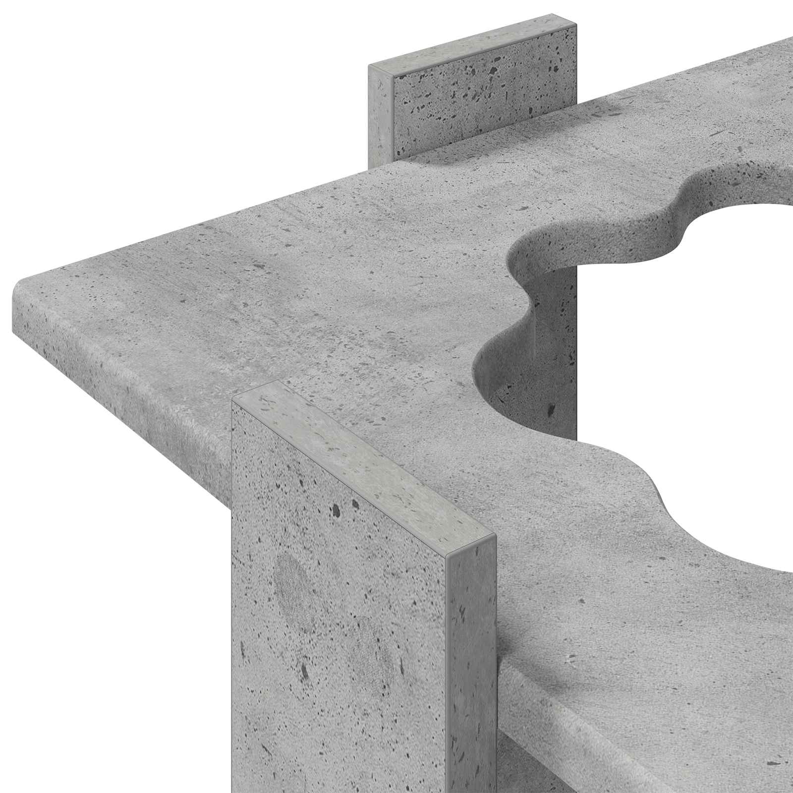 Biljartkeu standaard Bewerkt hout 42 x 43 x 60 cm Betongrijs