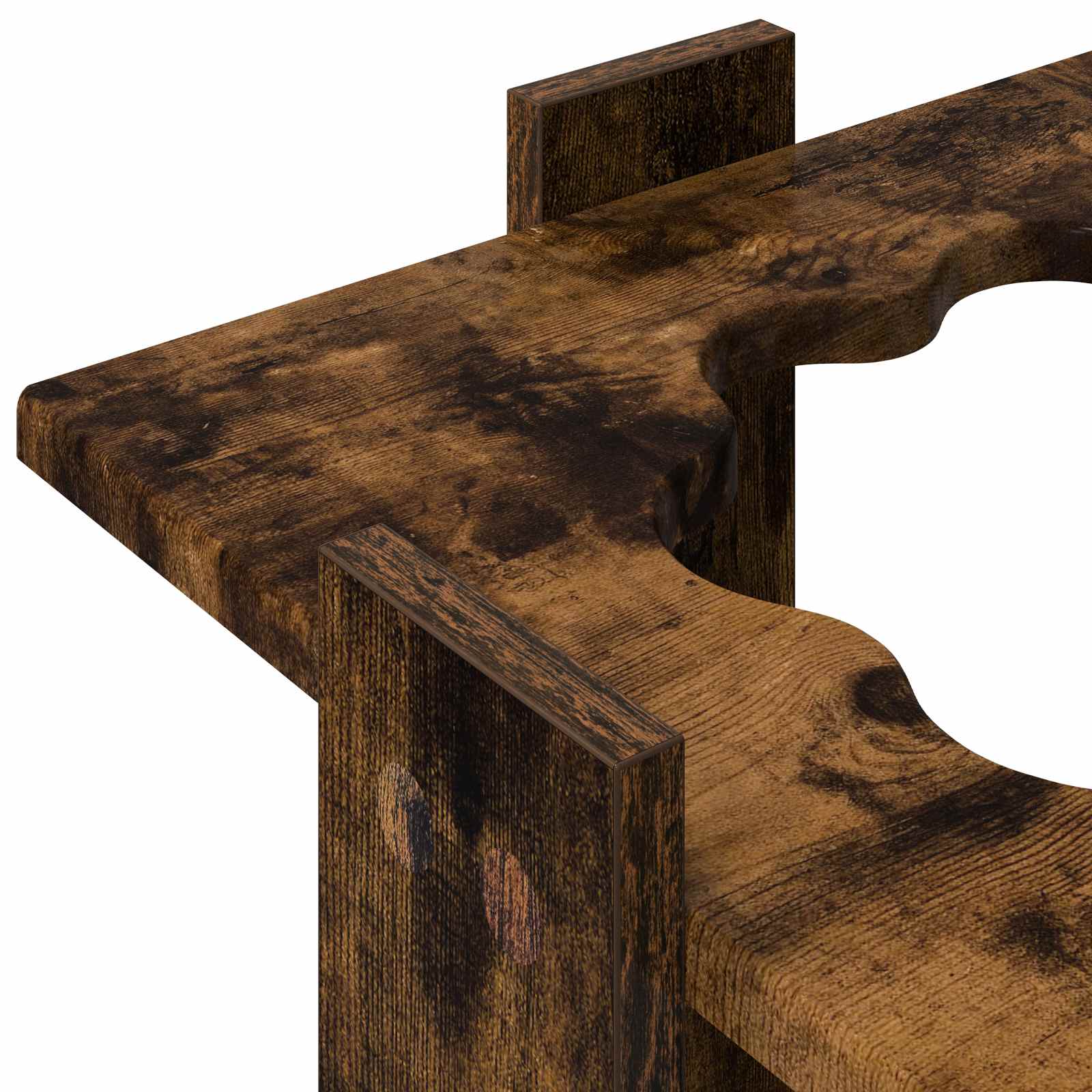 Biljartkeu standaard Bewerkt hout 42 x 43 x 60 cm Gerookt eiken