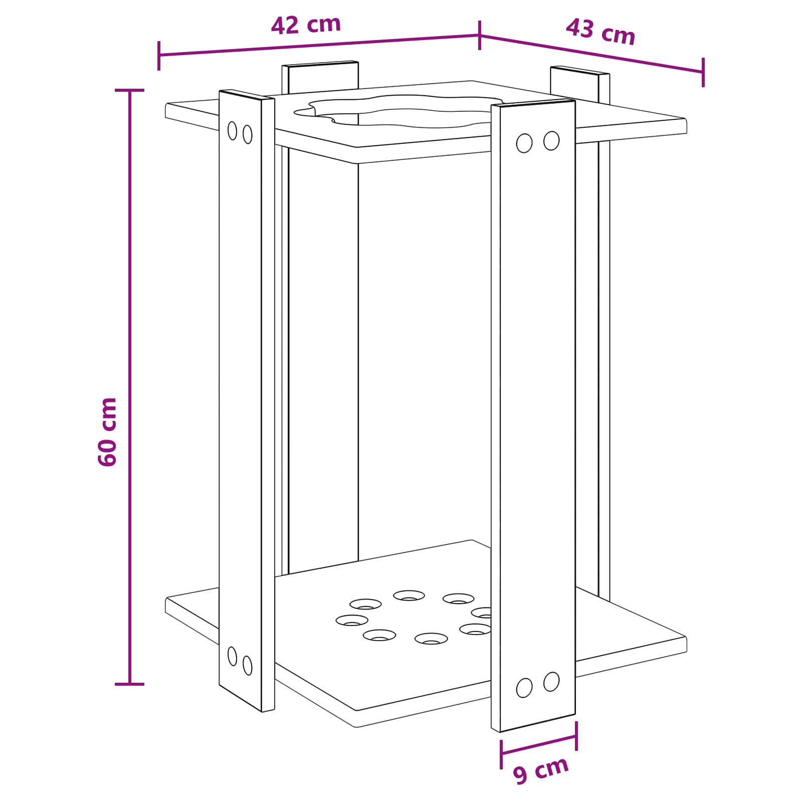 Biljartkeu standaard Bewerkt hout 42 x 43 x 60 cm Grijs Sonoma
