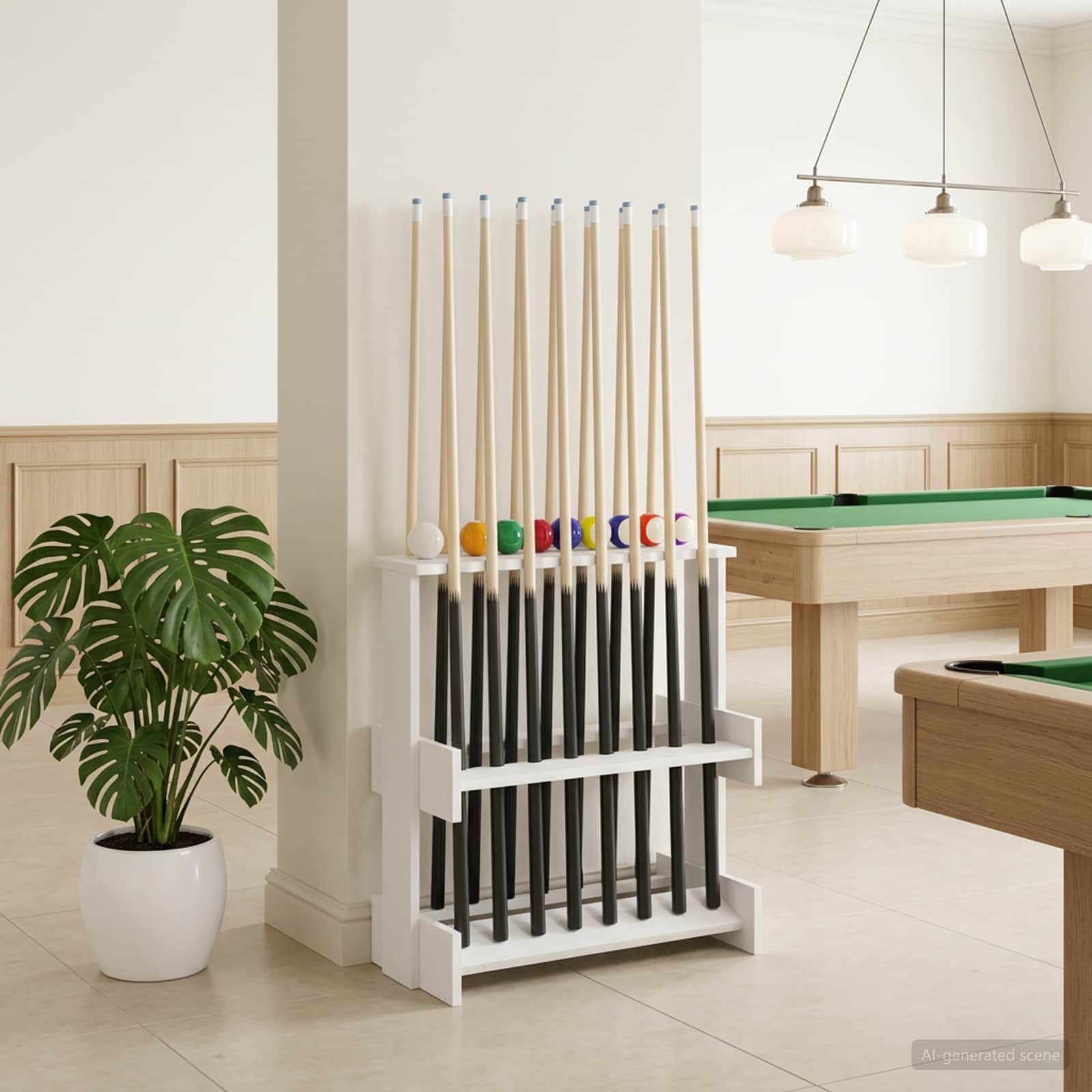 Biljartkeu standaard Bewerkt hout 60 x 35 x 60 cm Wit