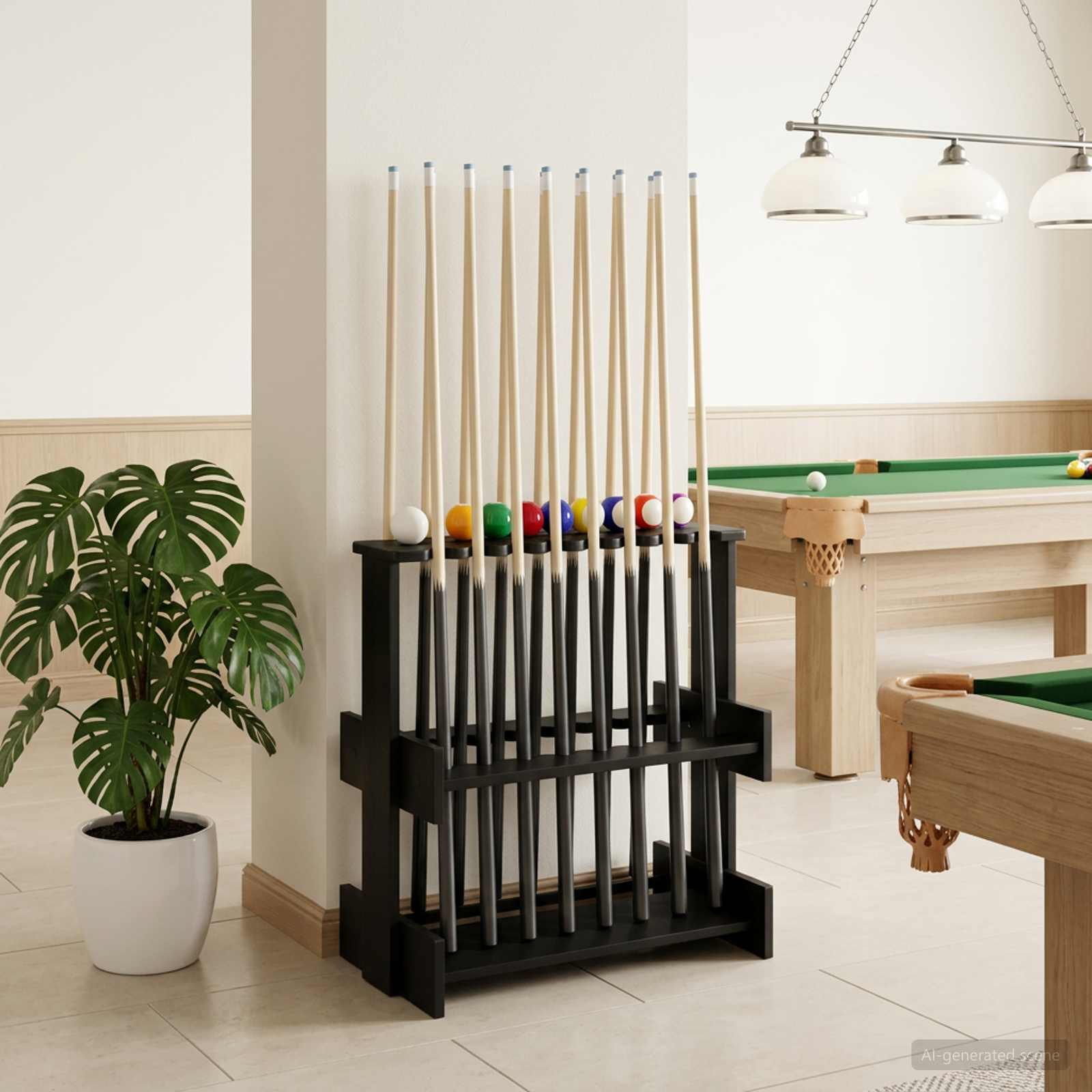 Biljartkeu standaard Bewerkt hout 60 x 35 x 60 cm Zwart