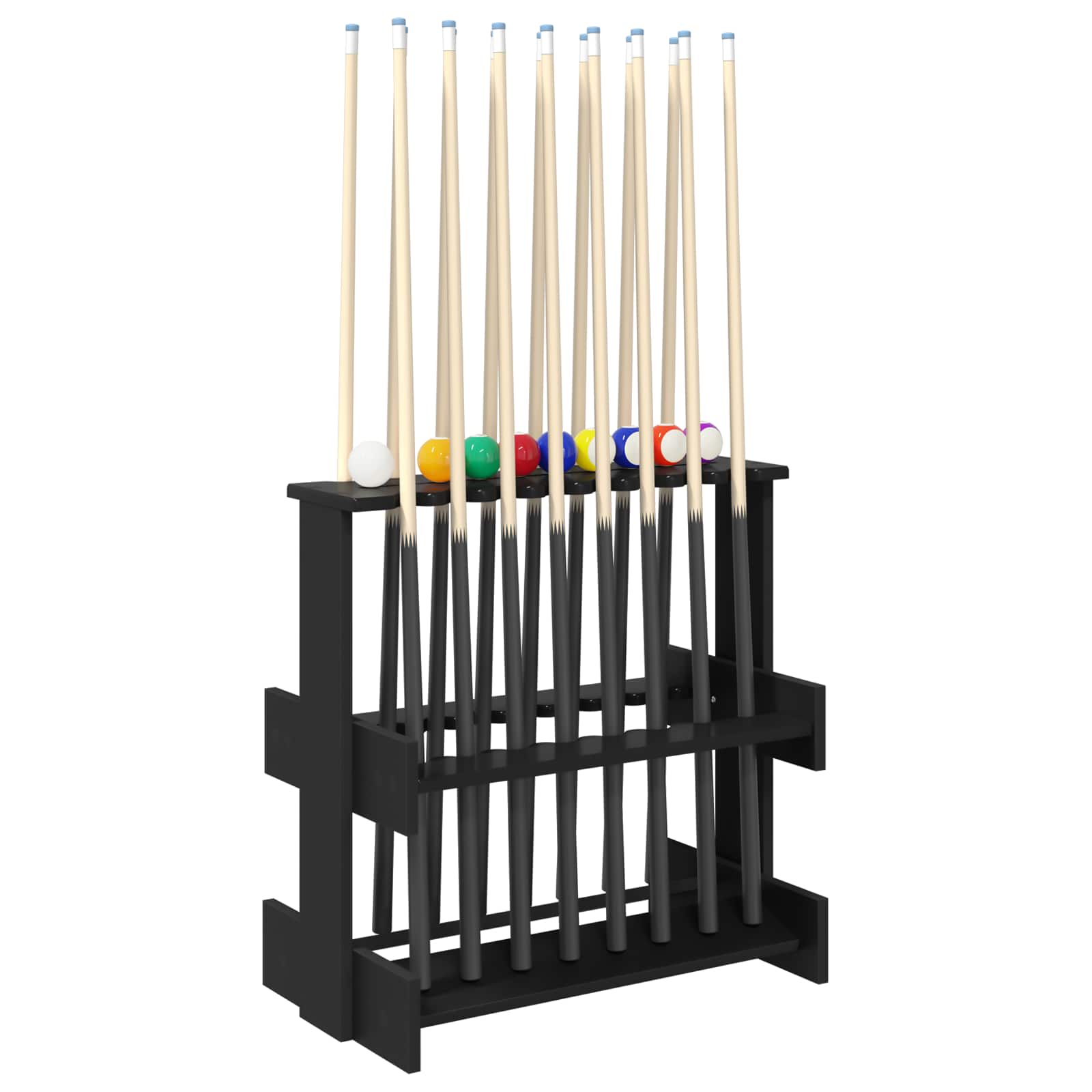 Biljartkeu standaard Bewerkt hout 60 x 35 x 60 cm Zwart