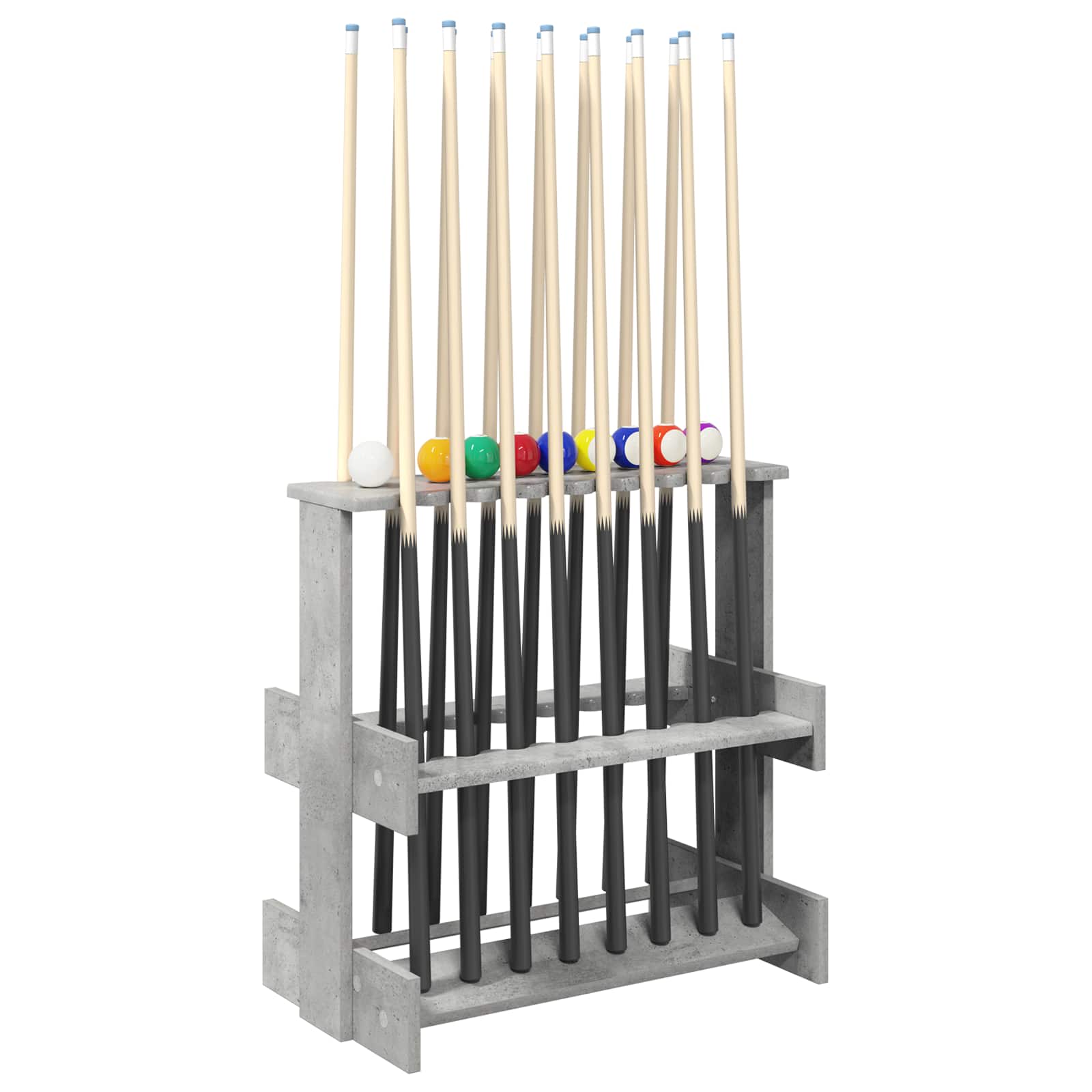 Biljartkeu standaard Bewerkt hout 60 x 35 x 60 cm Betongrijs