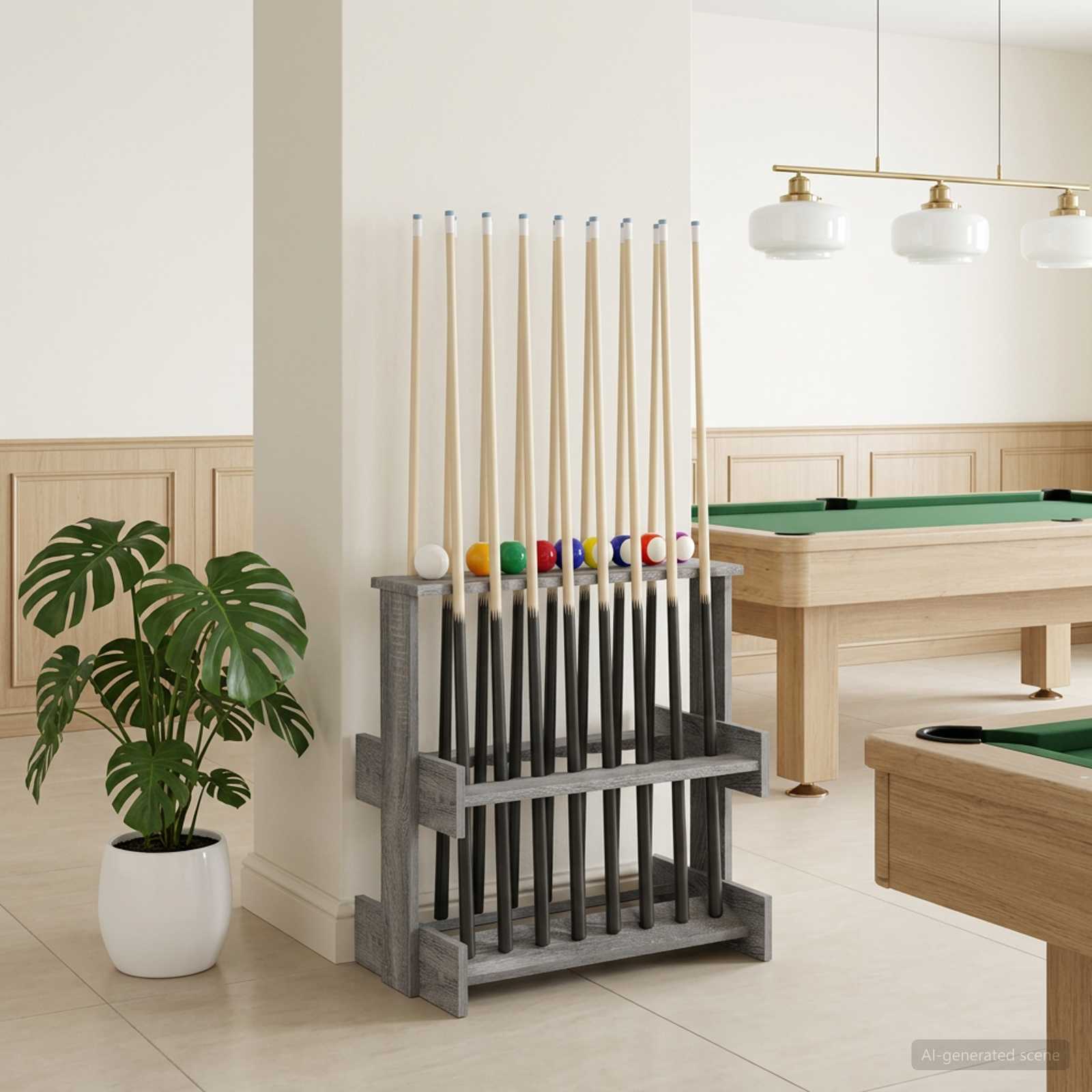 Biljartkeu standaard Bewerkt hout 60 x 35 x 60 cm Grijs Sonoma