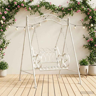 Schommelbank Staal 113 x 121,5 x 168 cm Antiek wit