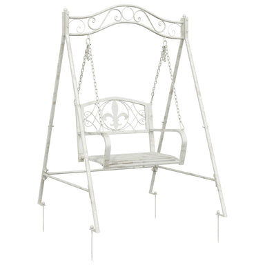 Schommelbank Staal 113 x 121,5 x 168 cm Antiek wit