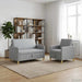Bankenset met opbergruimte 2 st Lichtgrijs Polyester