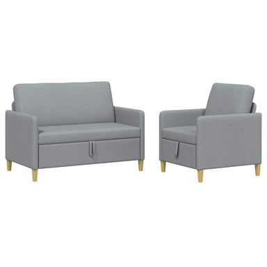 Bankenset met opbergruimte 2 st Lichtgrijs Polyester