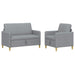 Bankenset met opbergruimte 2 st Lichtgrijs Polyester