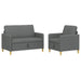 Bankenset met opbergruimte 2 st Donkergrijs Polyester