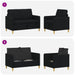 Bankenset met opbergruimte 2 st Zwart Polyester