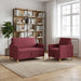Bankenset met opbergruimte 2 st Wijnrood Polyester
