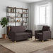 Bankenset met opbergruimte 2 st Donkerbruin Polyester