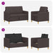 Bankenset met opbergruimte 2 st Donkerbruin Polyester