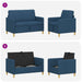 Bankenset met opbergruimte 2 st Blauw Polyester