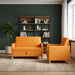 Bankenset met opbergruimte 2 st Donkergeel Polyester