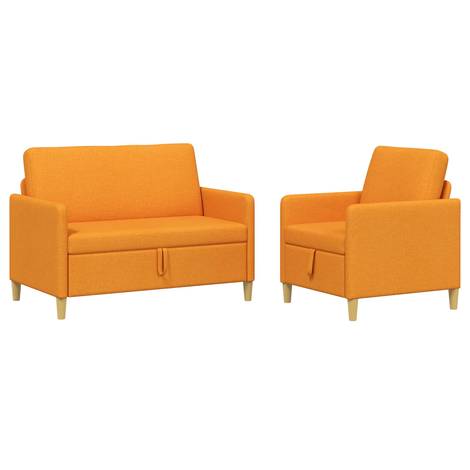 Bankenset met opbergruimte 2 st Donkergeel Polyester