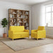 Bankenset met opbergruimte 2 st Lichtgeel Polyester
