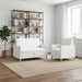 Bankenset met opbergruimte 2 st Wit Polyester