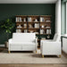 Bankenset met opbergruimte 2 st Wit Polyester