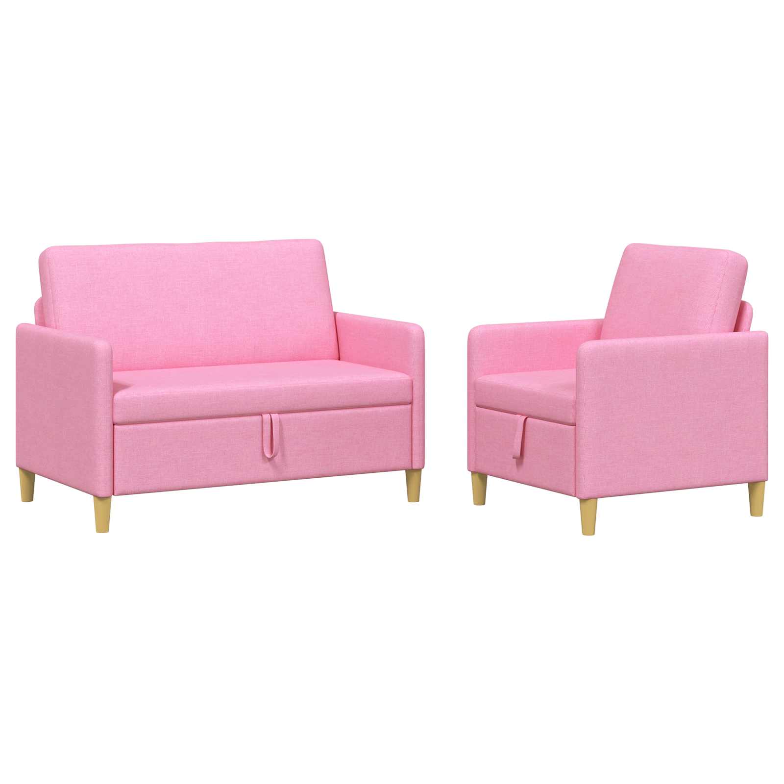 Bankenset met opbergruimte 2 st Roze Polyester