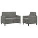 Bankenset met opbergruimte 2 st Donkergrijs Polyester