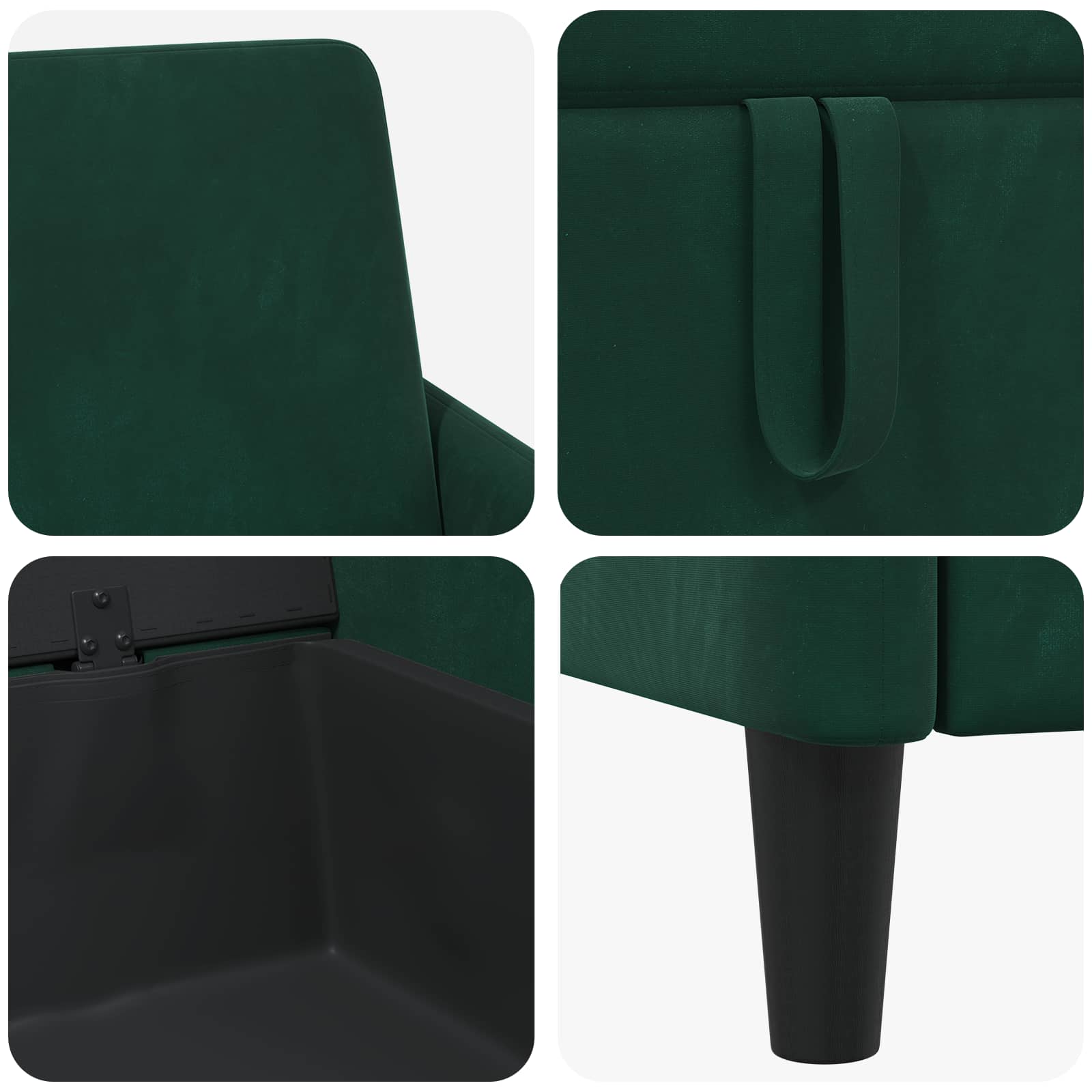 Bankenset met opbergruimte 2 st Donkergroen Polyester