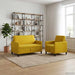 Bankenset met opbergruimte 2 st Geel Polyester
