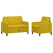 Bankenset met opbergruimte 2 st Geel Polyester