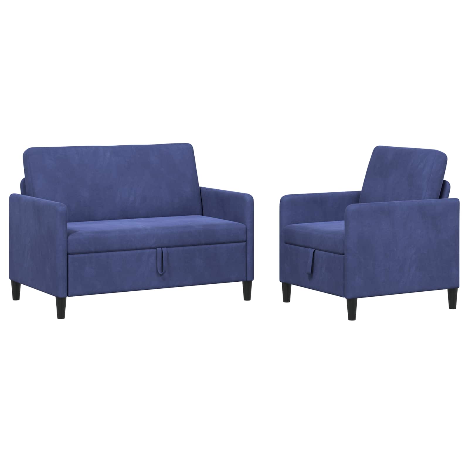 Bankenset met opbergruimte 2 st Politieblauw Polyester