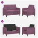 Bankenset met opbergruimte 2 st Paars Polyester