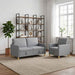 Bankenset met opbergruimte 2 st Lichtgrijs Polyester