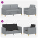 Bankenset met opbergruimte 2 st Lichtgrijs Polyester