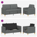 Bankenset met opbergruimte 2 st Donkergrijs Polyester