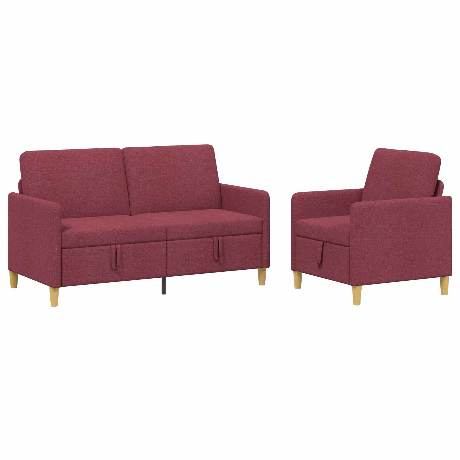 Bankenset met opbergruimte 2 st Wijnrood Polyester