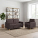 Bankenset met opbergruimte 2 st Donkerbruin Polyester