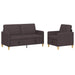 Bankenset met opbergruimte 2 st Donkerbruin Polyester