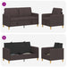 Bankenset met opbergruimte 2 st Donkerbruin Polyester
