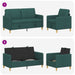 Bankenset met opbergruimte 2 st Donkergroen Polyester