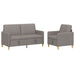 Bankenset met opbergruimte 2 st Taupe Polyester