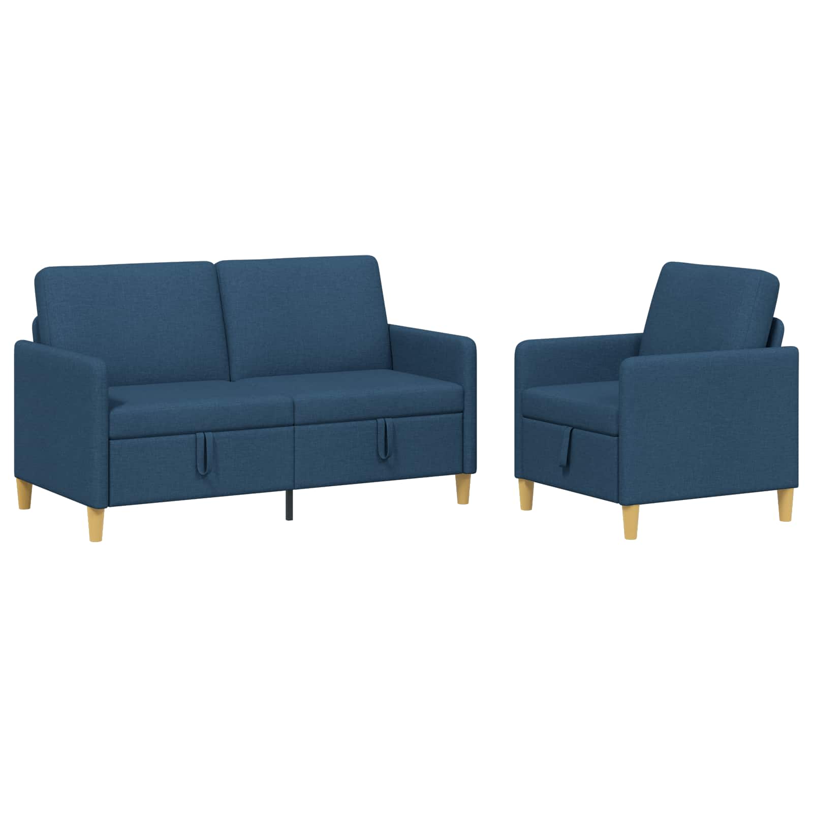 Bankenset met opbergruimte 2 st Blauw Polyester