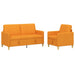Bankenset met opbergruimte 2 st Donkergeel Polyester