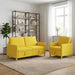 Bankenset met opbergruimte 2 st Lichtgeel Polyester