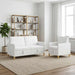 Bankenset met opbergruimte 2 st Wit Polyester