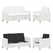 Bankenset met opbergruimte 2 st Wit Polyester