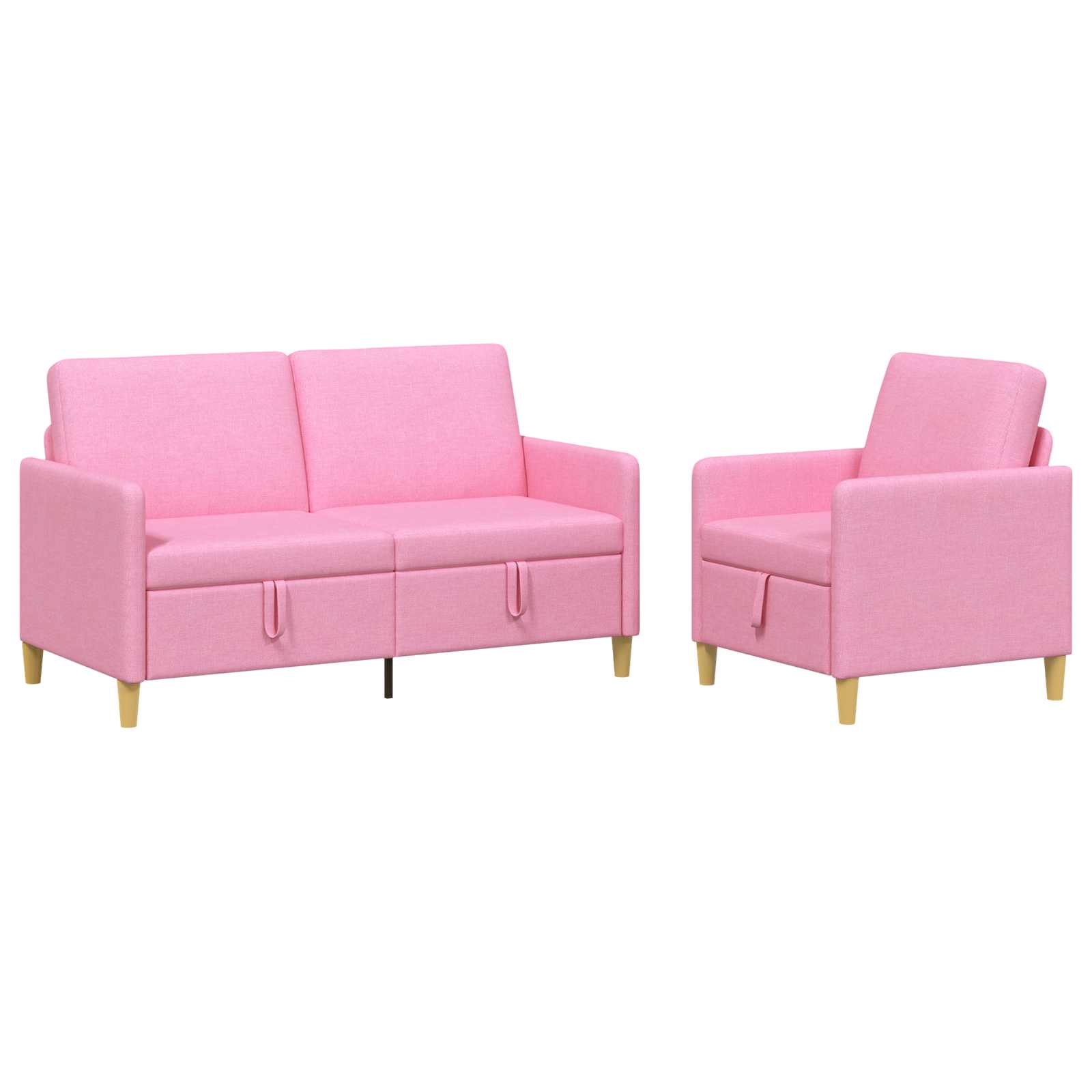 Bankenset met opbergruimte 2 st Roze Polyester